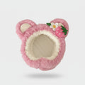 Pink Plush Bear Hairband With Flower Charm