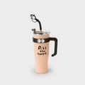 Peach Cow Charm Travel Tumbler With Lid