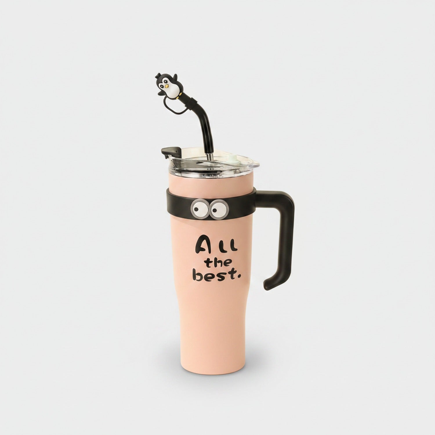 Peach Cow Charm Travel Tumbler With Lid