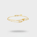 Gold Love Heart Charm Bangle Bracelet