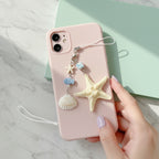 Ocean Starfish Charm Keyring With Shell Accents