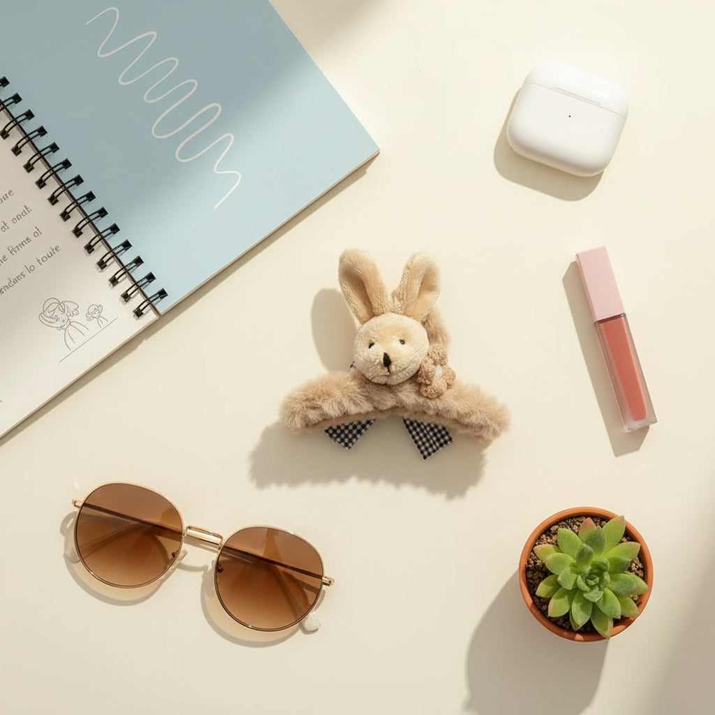 Cute Bunny Plush Hair Claw Clip