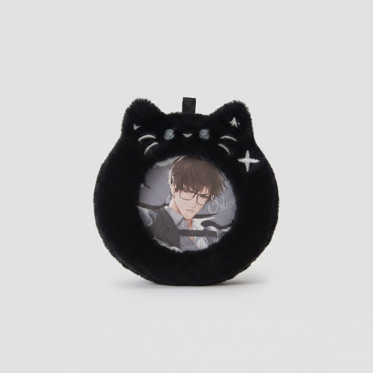 Black Cat Plush Phone Charm With Mirror