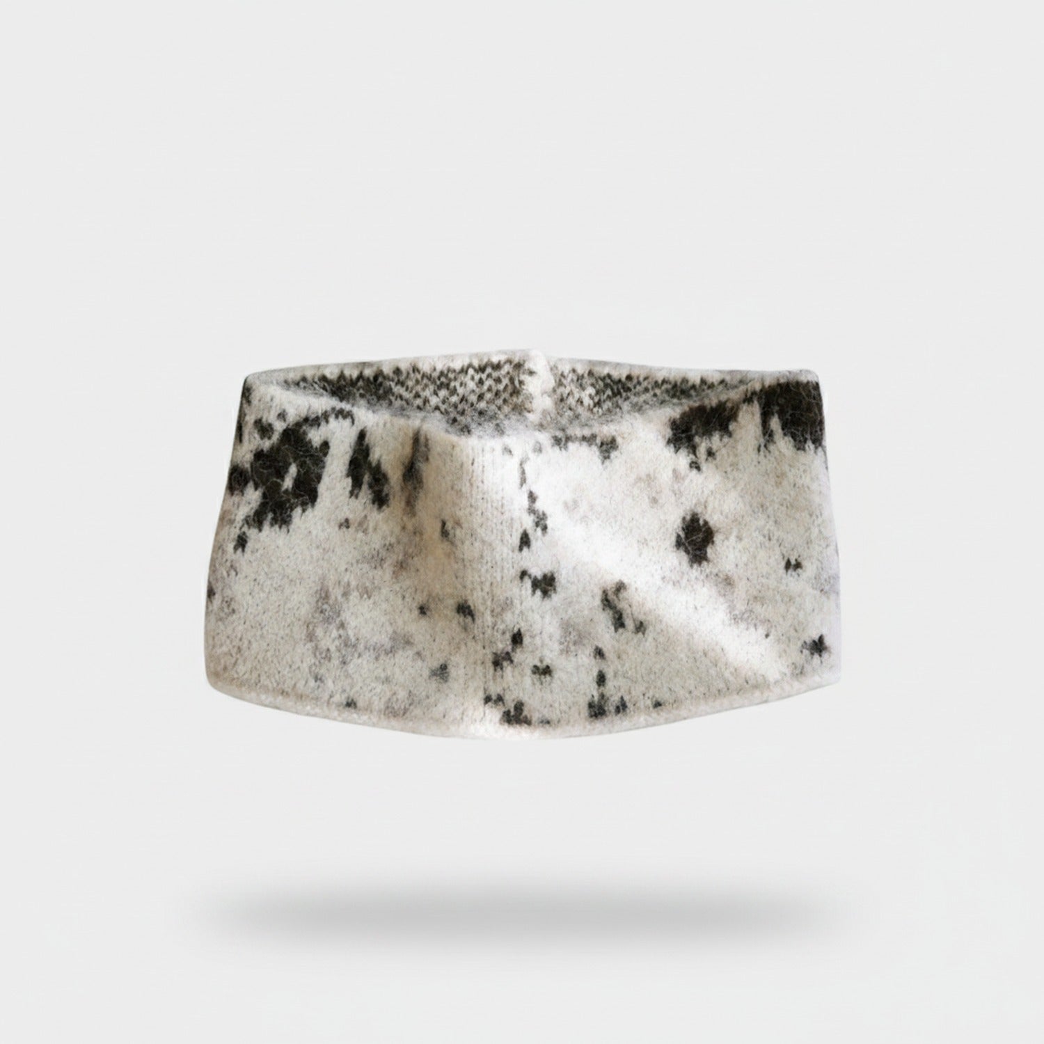 Speckled Knit Headband White Black Flecked
