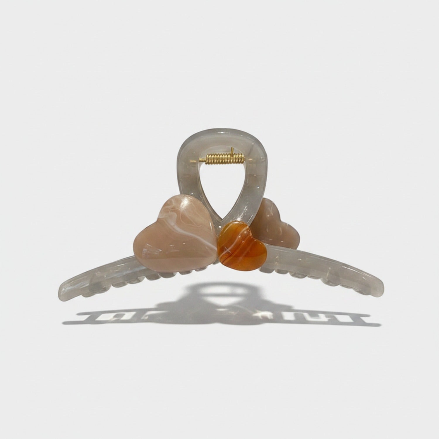 Translucent Amber Pearl Wing Hair Claw