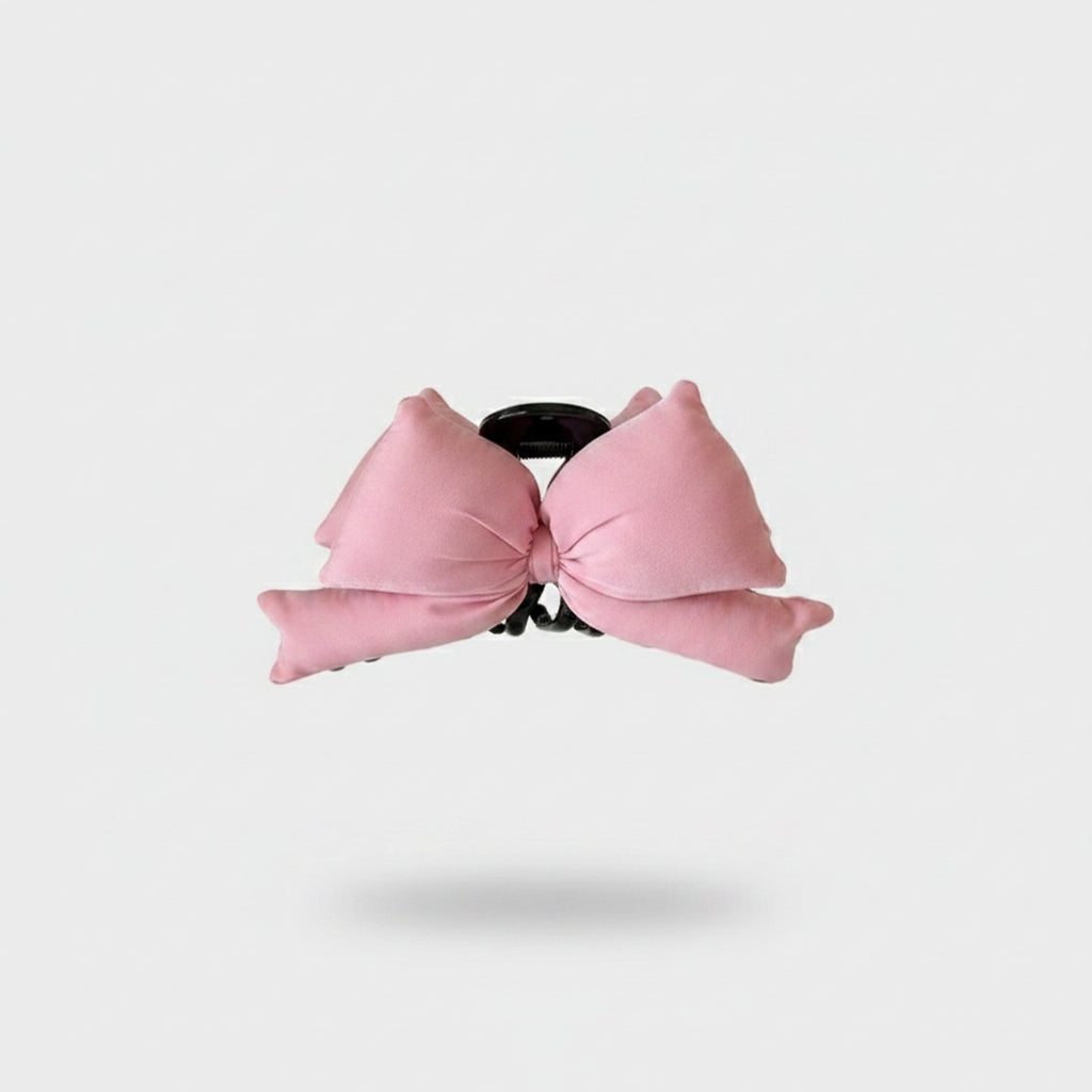 Pink Bow Hair Claw Clip