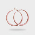 Pink Chunky Hoop Earrings with Metal Cross