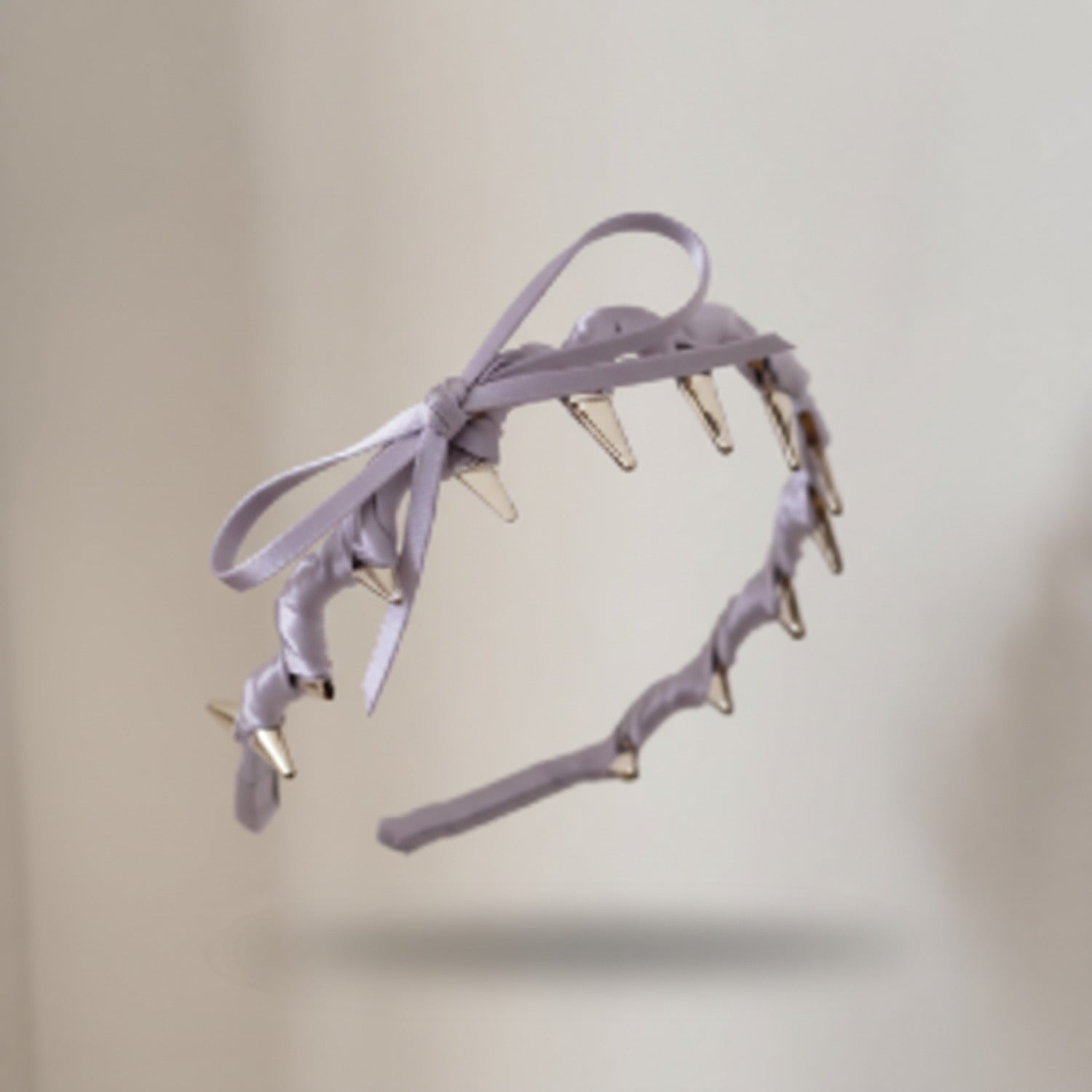 Lavender Spiked Chain Headband with Bow