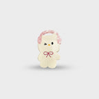 Cream Plush Ear Claw Clip With Bow
