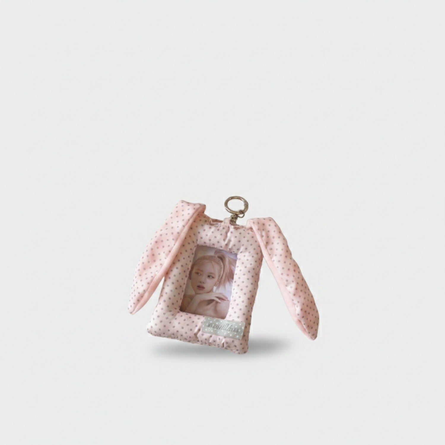 Pink Polka Dot Bunny Ear Phone Charm