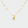 Gold Padlock Charm Pendant Necklace