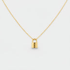Gold Padlock Charm Pendant Necklace