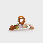 Amber Beaded Flower Hair Claw Clip