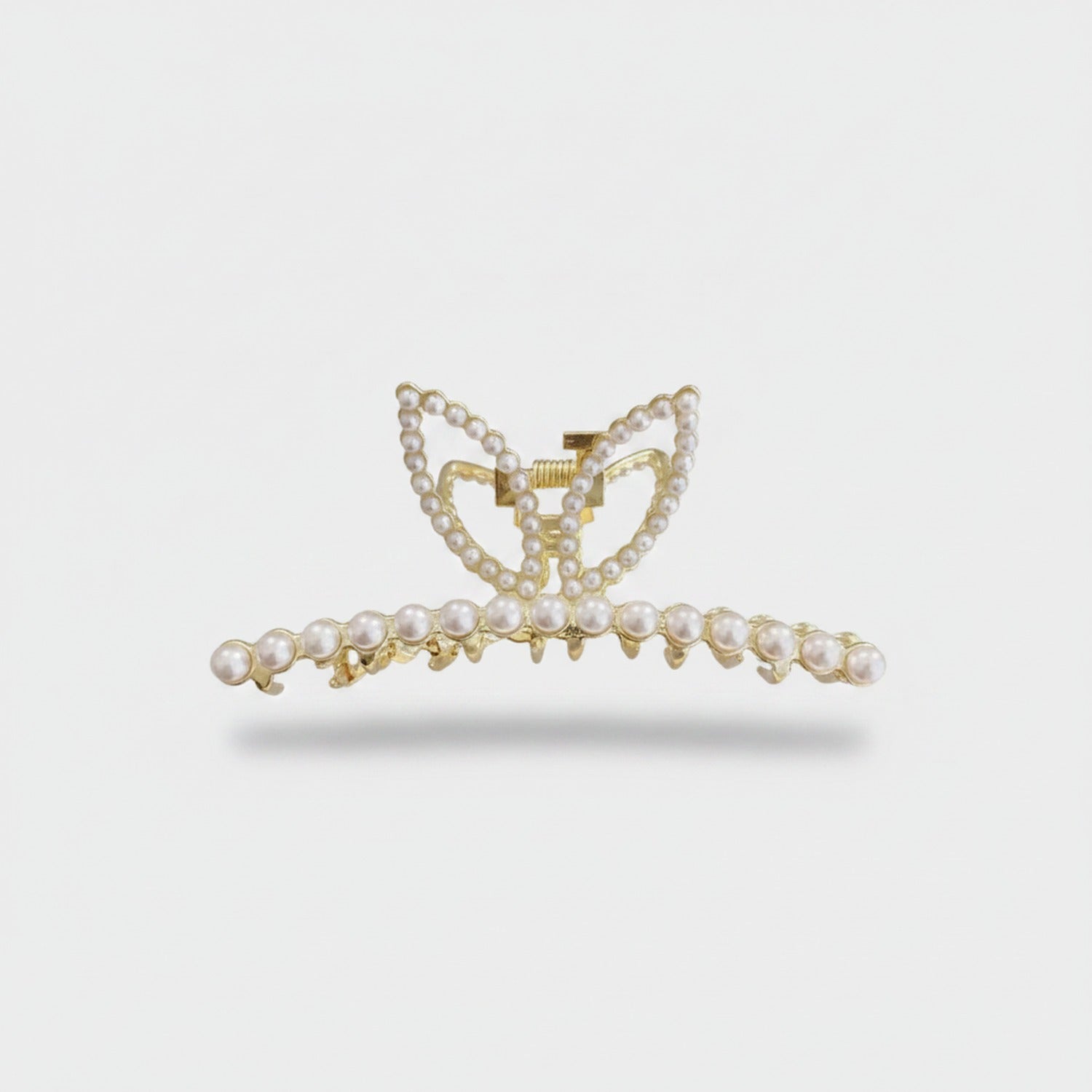 Pearl Beaded Butterfly Hair Claw Clip