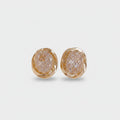 Gold Textured Oval Chunky Stud Earrings
