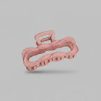 Pink Wavy Claw Hair Clip with Textured Grip