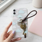 Vintage Heart Lock Key Charm Keyring