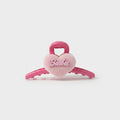 Pink Velvet Heart Hair Claw Clip
