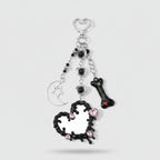 Black Spiky Heart Charm Acrylic Keyring