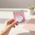 Cute Cat Sticky Notes Pad Pink Heart Design