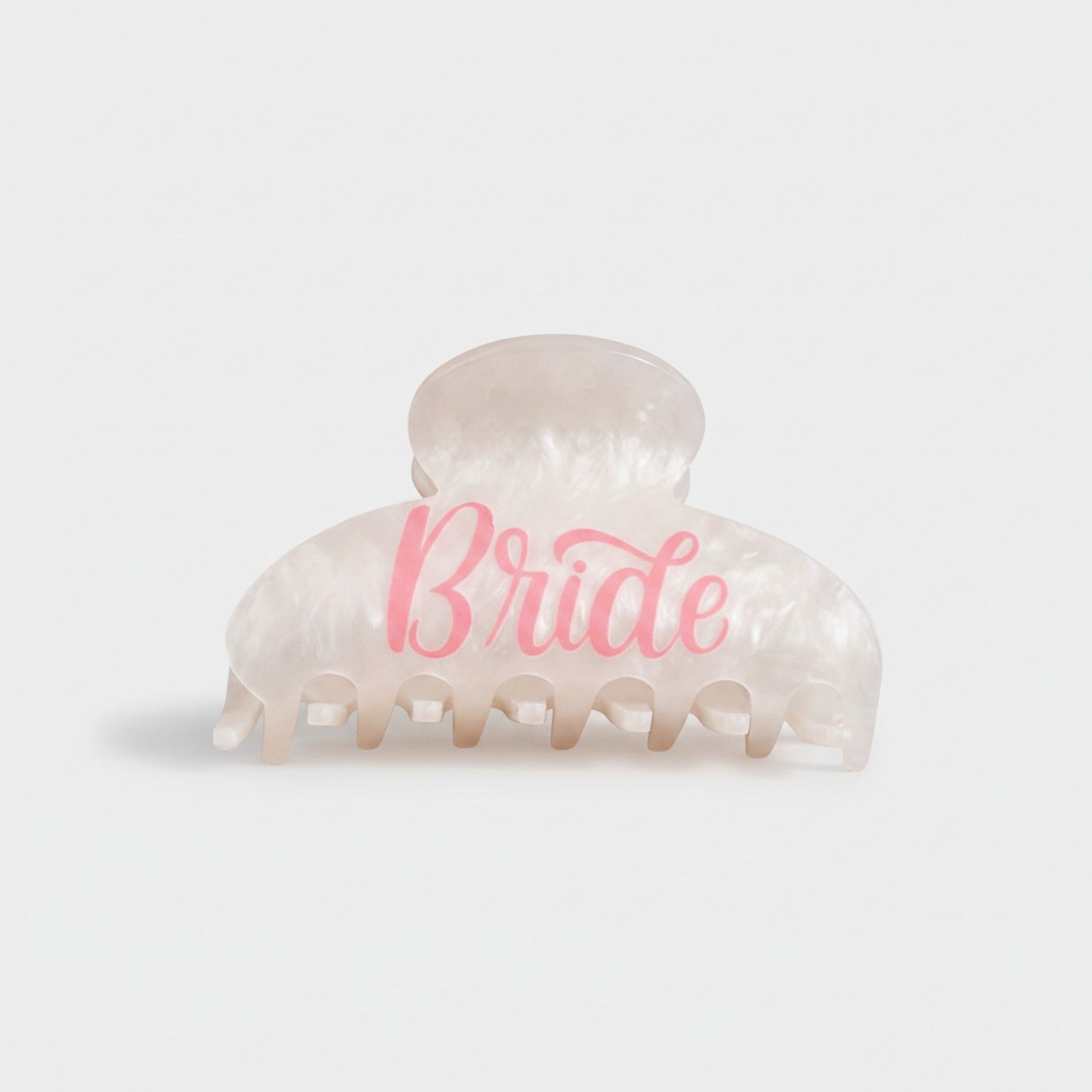 Pink Heart Bride Hair Claw Clip
