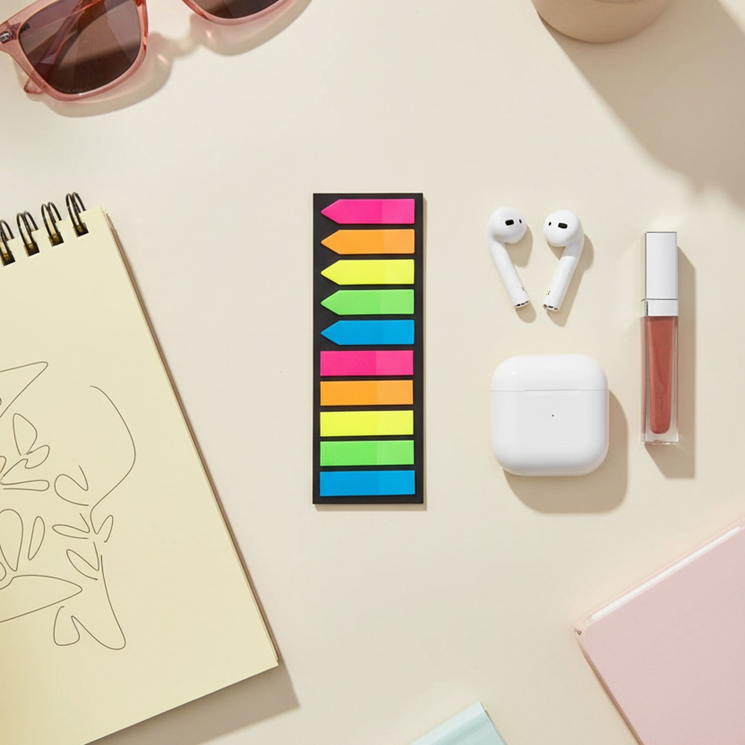 Neon Arrow Sticky Notes Rainbow Pack