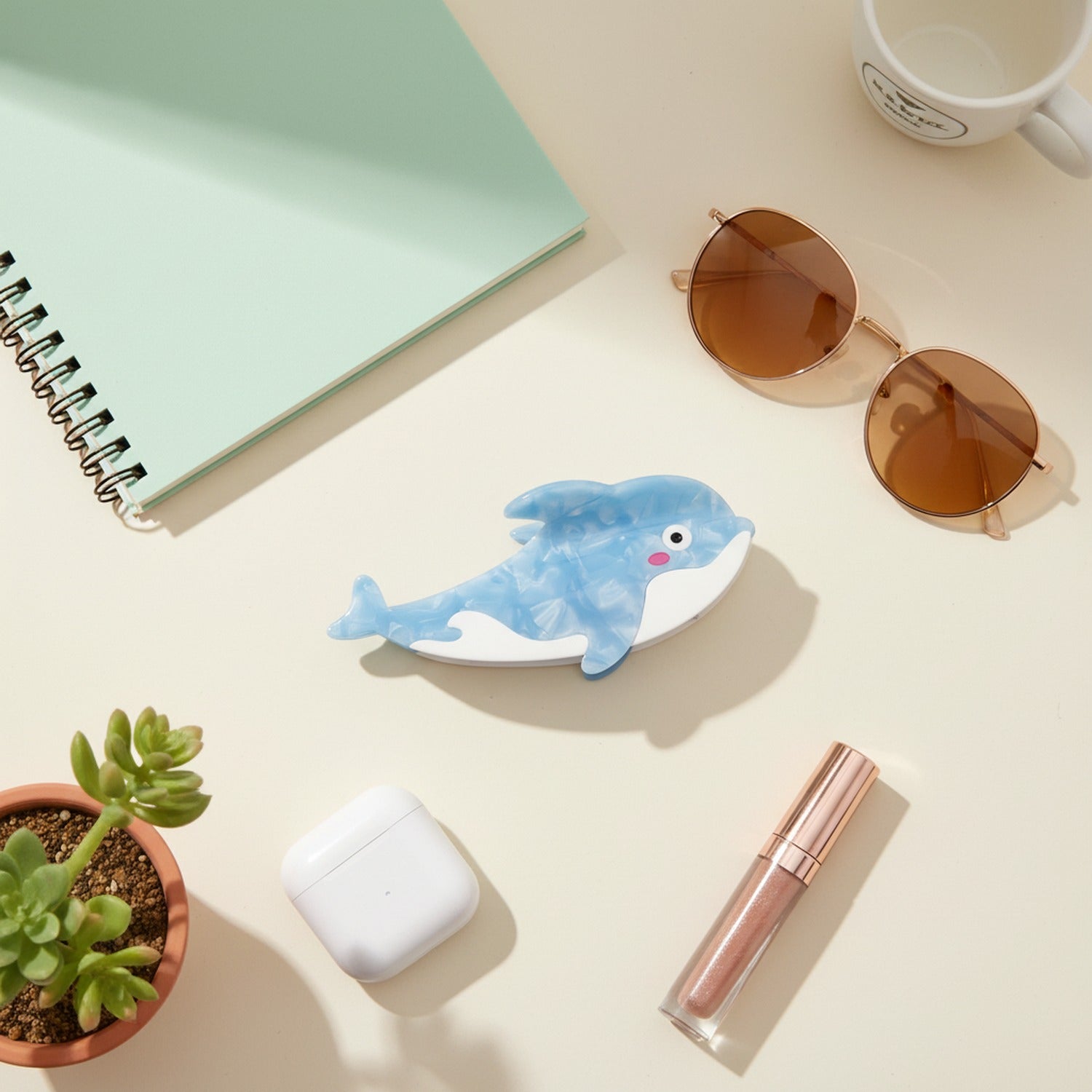 Blue Dolphin Translucent Hair Claw Clip