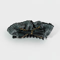 Plaid Hair Claw With Gold Chain Bow