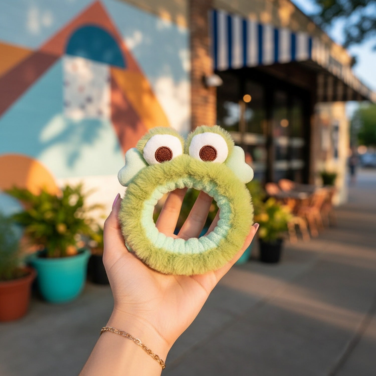 Fuzzy Frog Plush Hair Clip Headband