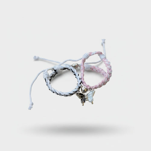 Butterfly Charm Braided Rope Bracelet Set – jewelry (view 1)