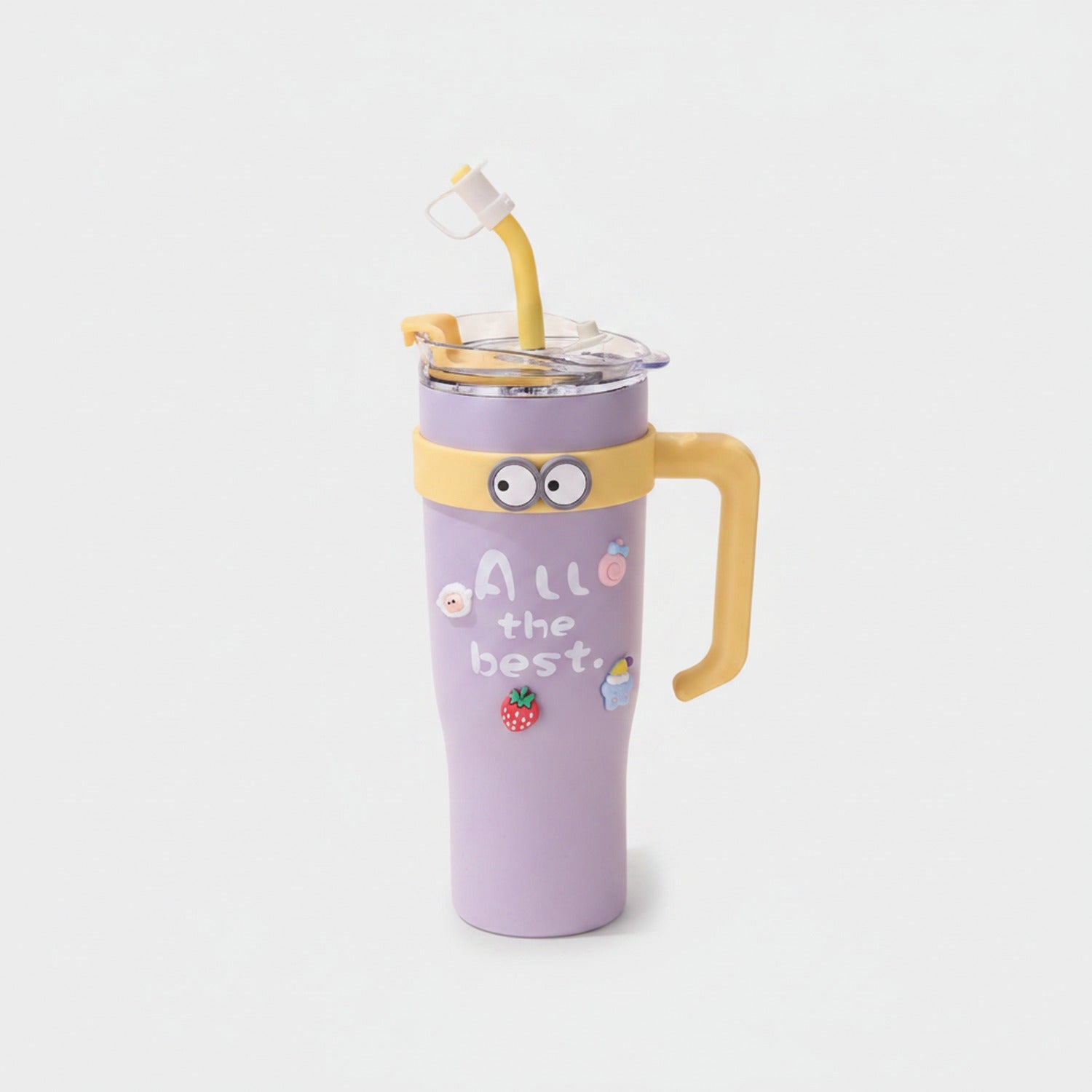 Peach Cow Charm Travel Tumbler With Lid
