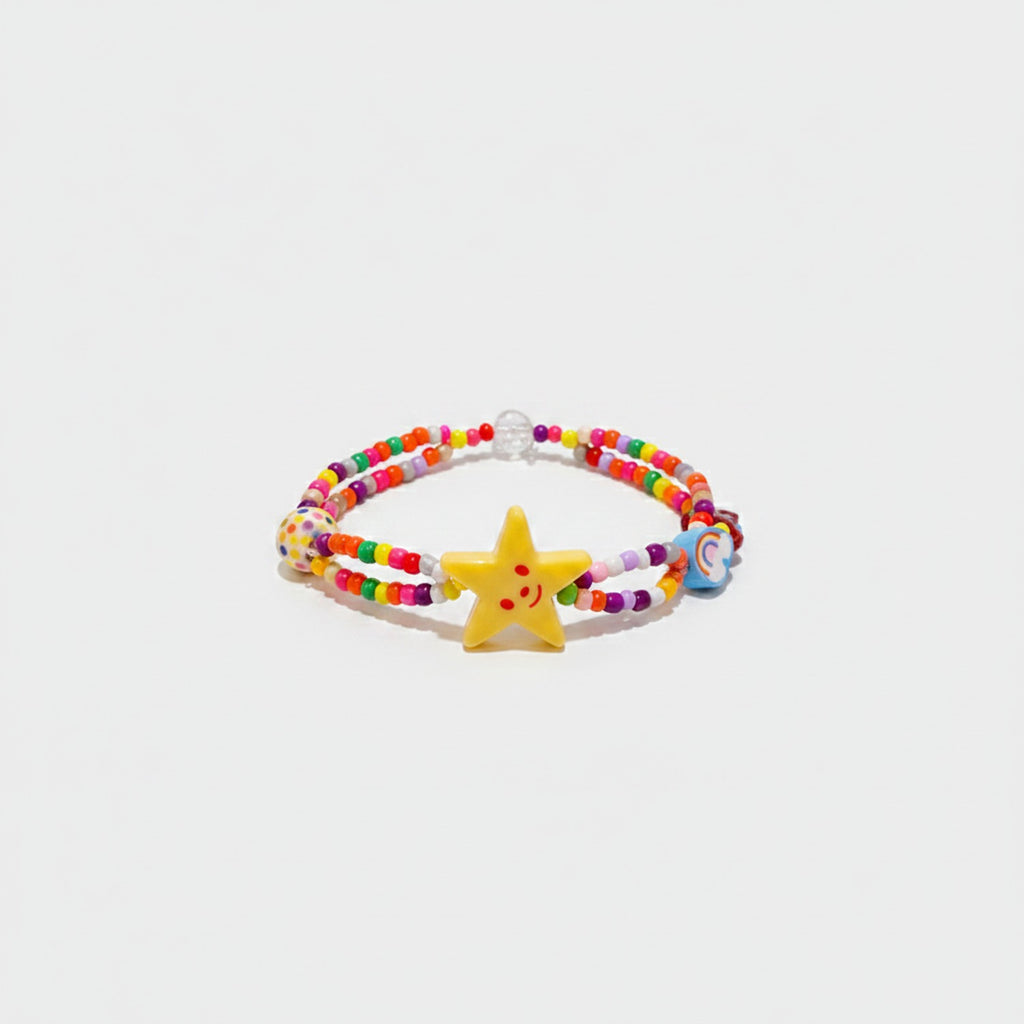 Colorful Beaded Bracelet With Yellow Star Charm