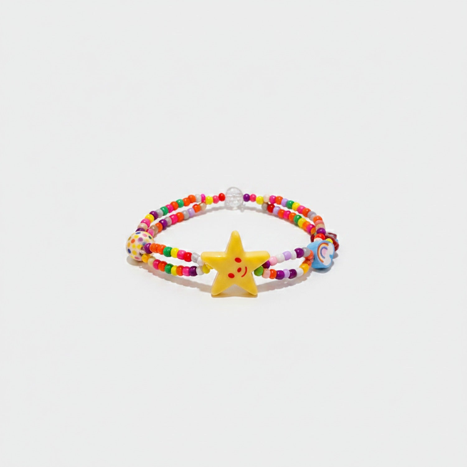 Colorful Beaded Bracelet With Yellow Star Charm