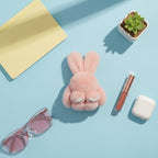 Fluffy Pink Bunny Paw Charm Keyring