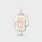 Fluffy Bunny Pink Bow Phone Charm