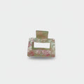 Marbled Pink Green Flower Hair Claw Clip