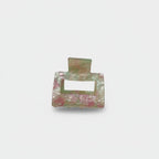Marbled Pink Green Flower Hair Claw Clip