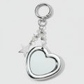 Silver Heart Keyring With Star Charm