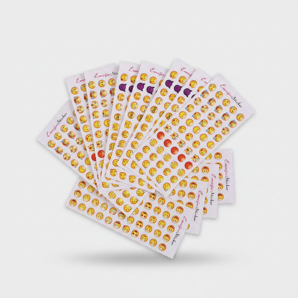 Emoji Sticker Sheets Colorful Smile Faces