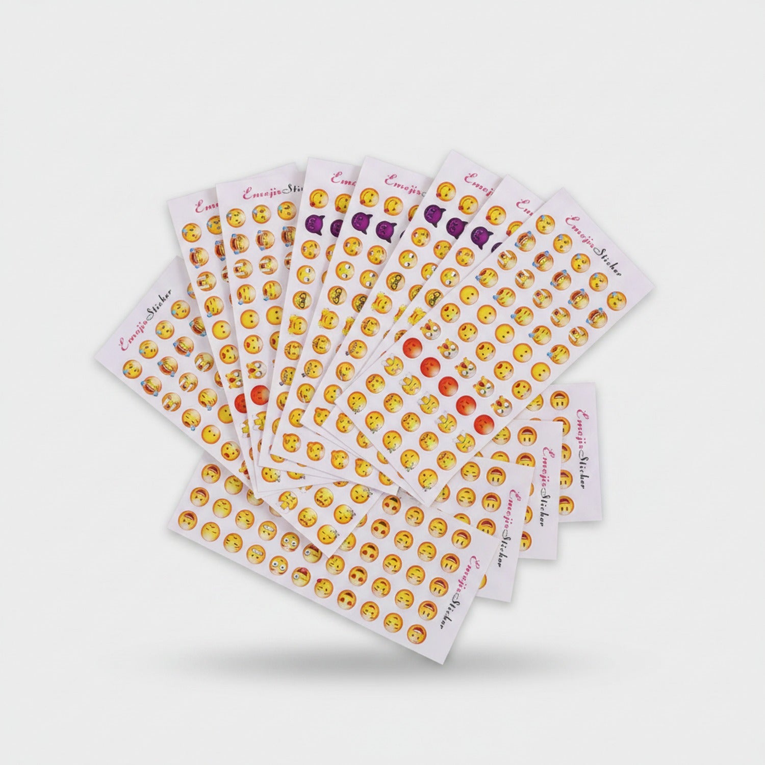 Emoji Sticker Sheets Colorful Smile Faces