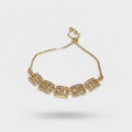 Gold Geometric Rhinestone Chain Bracelet