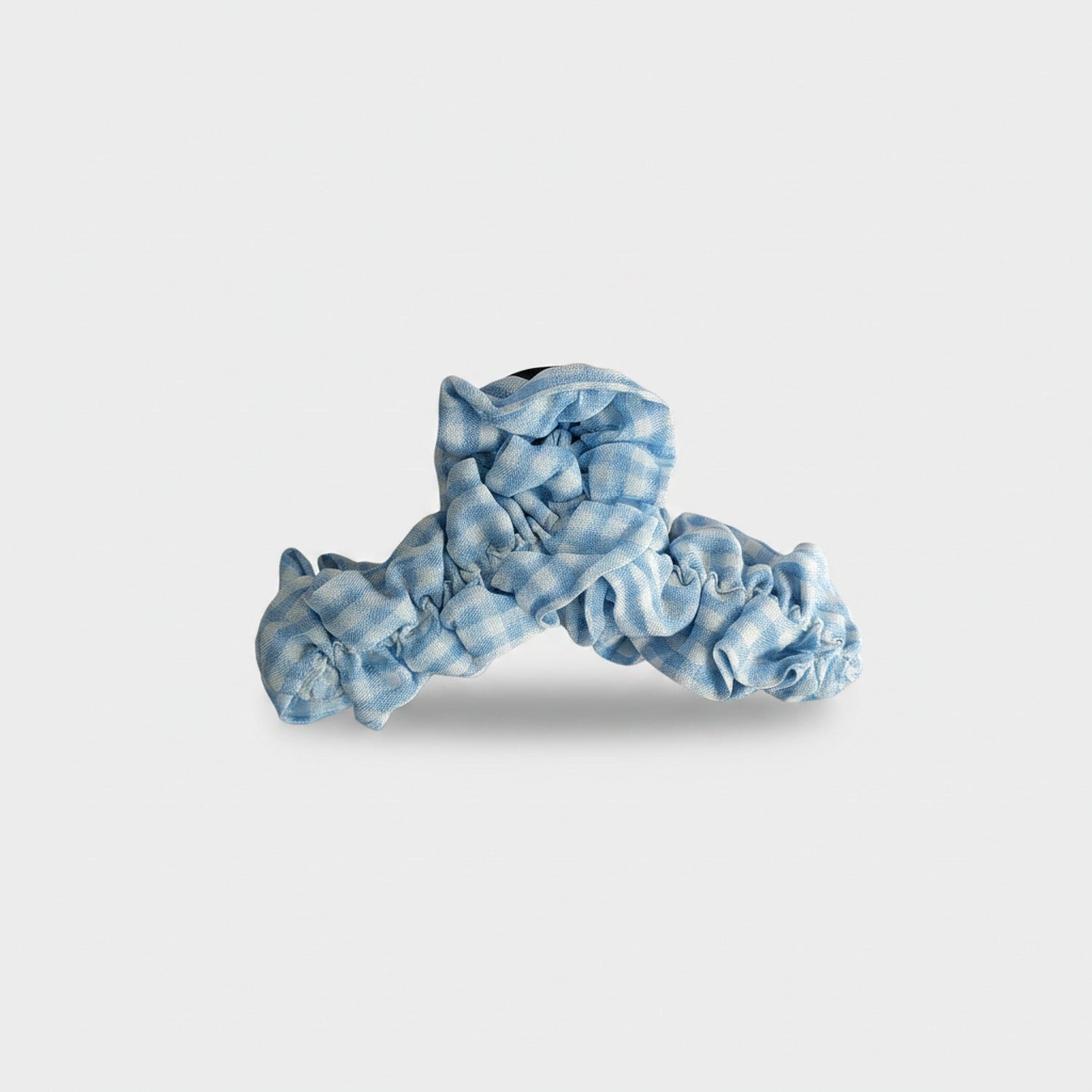Blue Ruched Fabric Hair Claw Clip