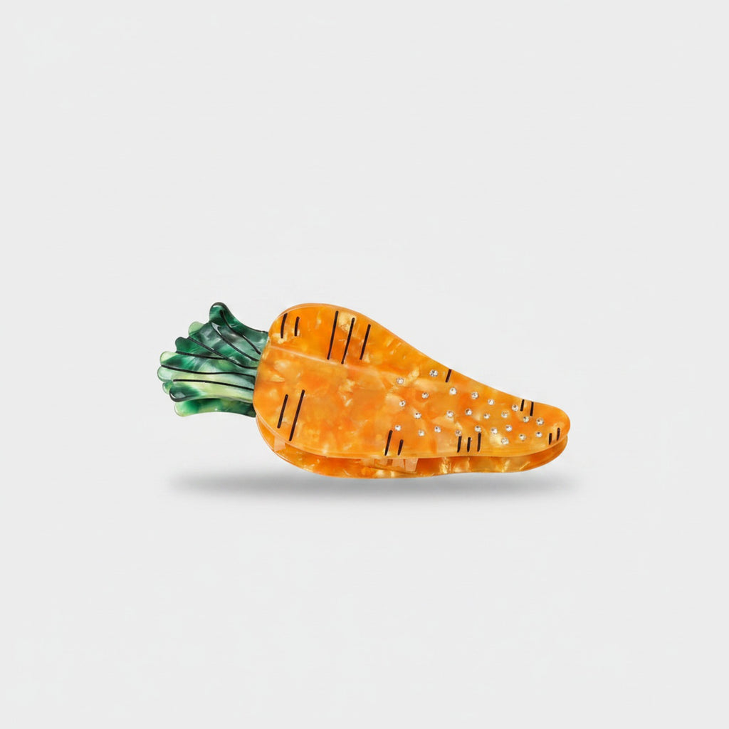 Carrot Rhinestone Hair Claw Clip Orange