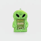 Lime Green Fuzzy Alien Photo Card Charm