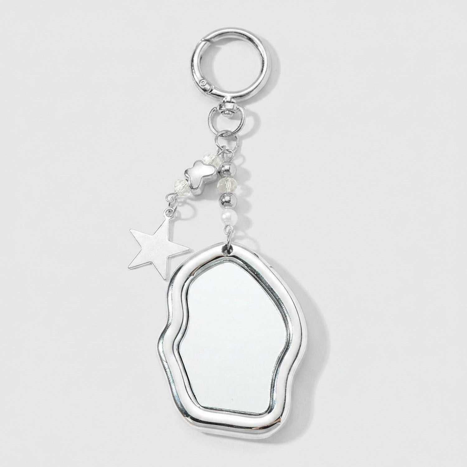 Cloud Mirror Acrylic Keyring With Star Charm