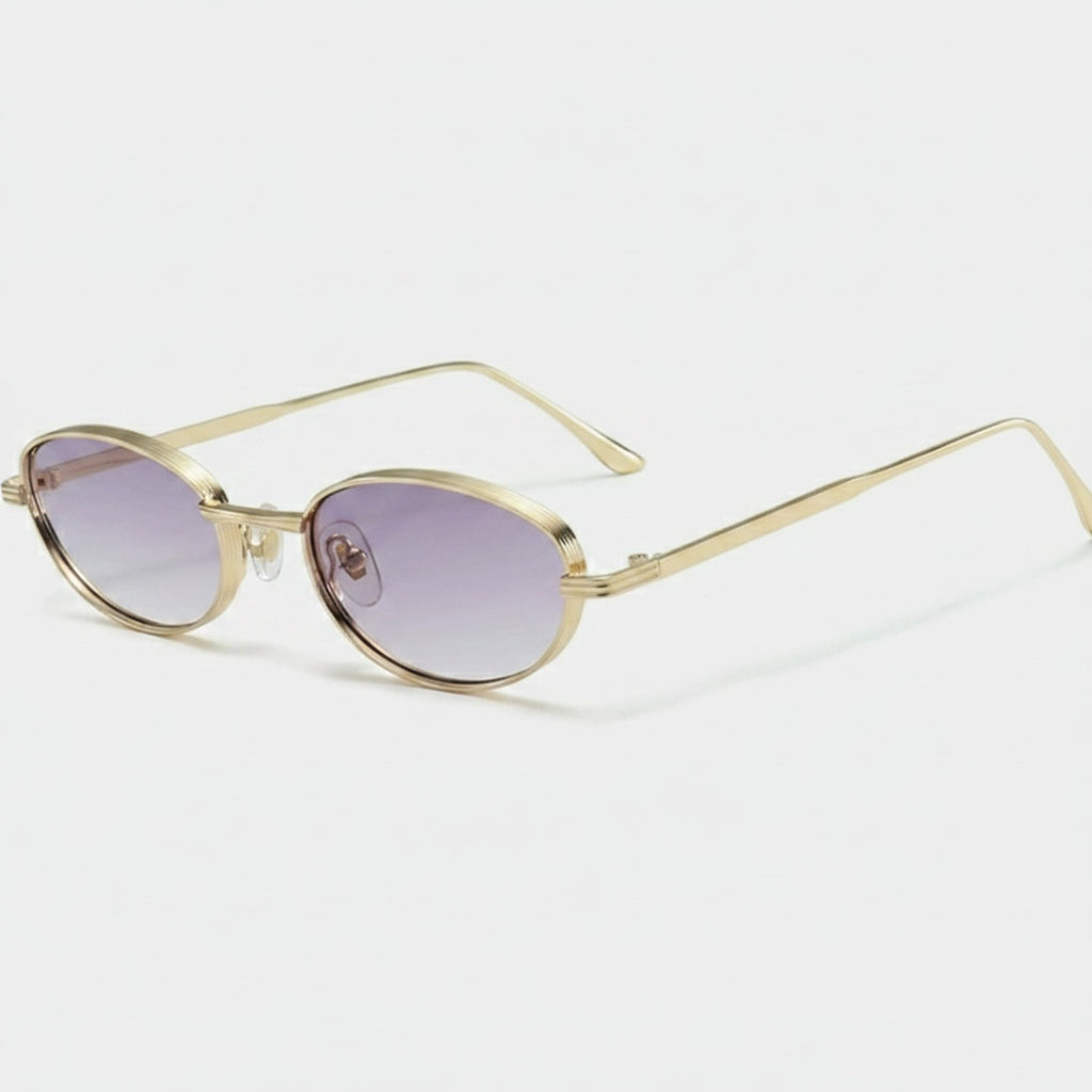 Oval Gold Frame Gradient Purple Sunglasses