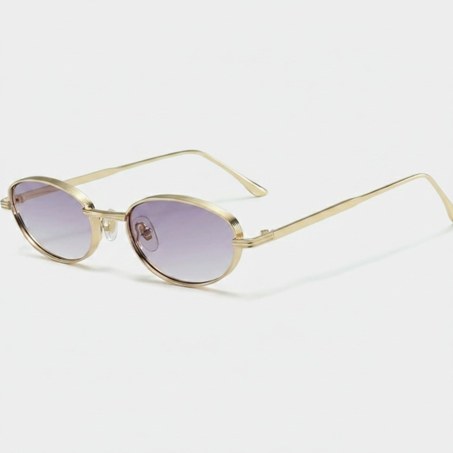 Oval Gold Frame Gradient Purple Sunglasses