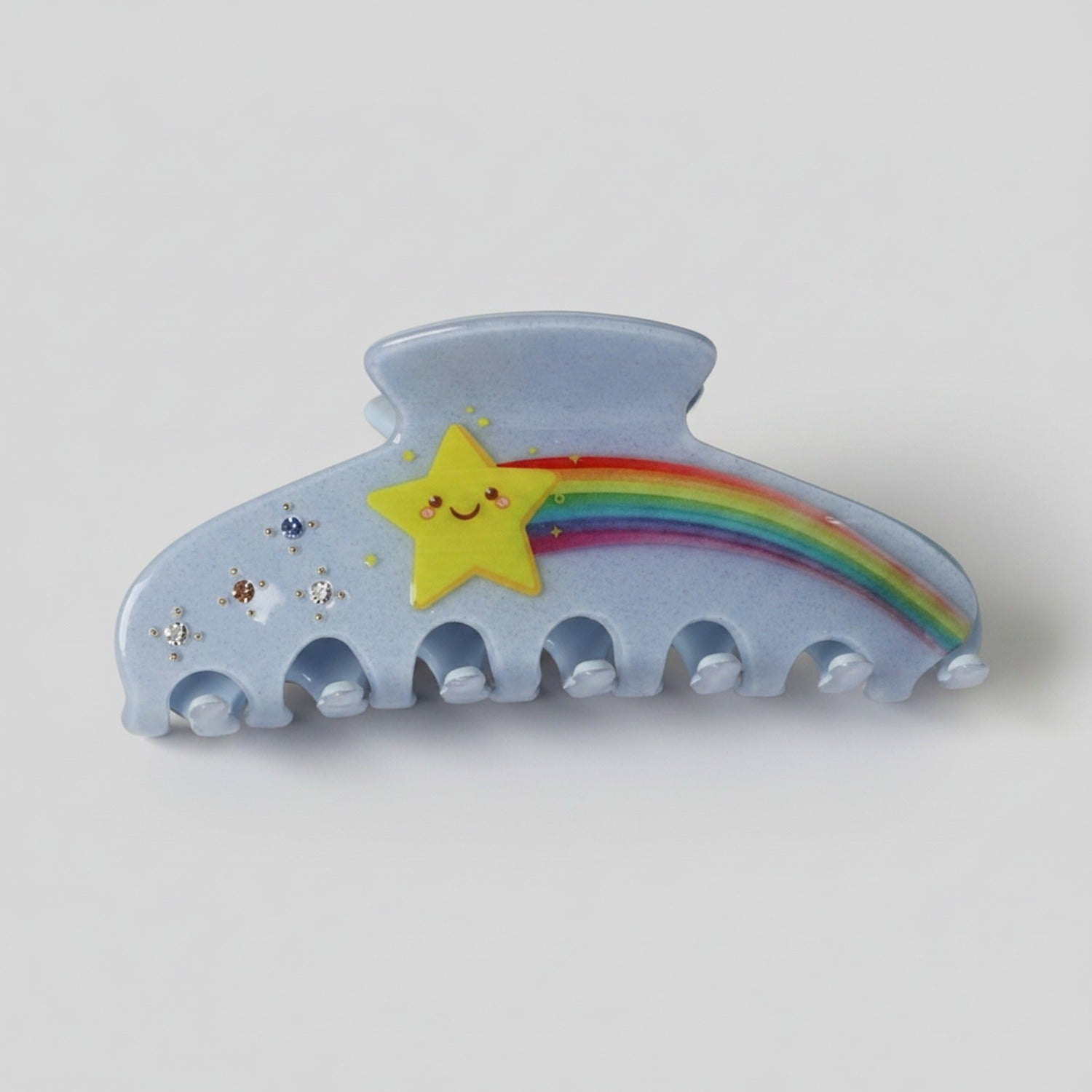 Rainbow Star Pink Pearl Hair Claw