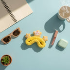 Yellow Crinkle Hair Tie With Cute Character Charm