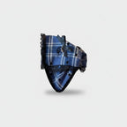 Blue Plaid Hair Claw With Black Lace Trim